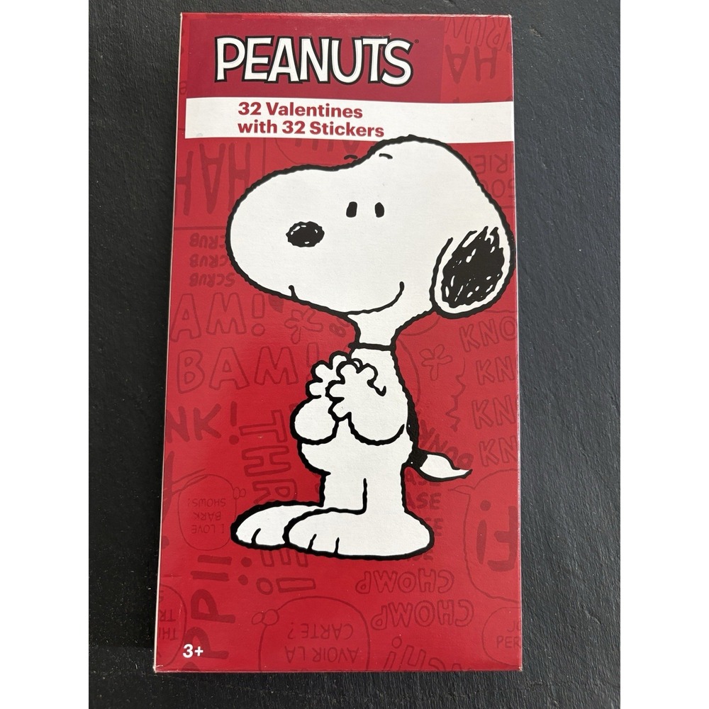 Peanuts Snoopy Valentines Exchange Cards 32ct W Stickers NOS 2017 USA 84153815
